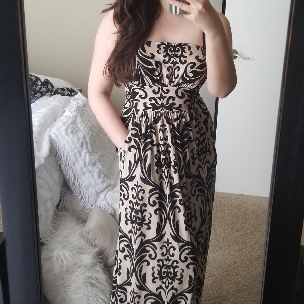 Damask Floral Maxi Dress